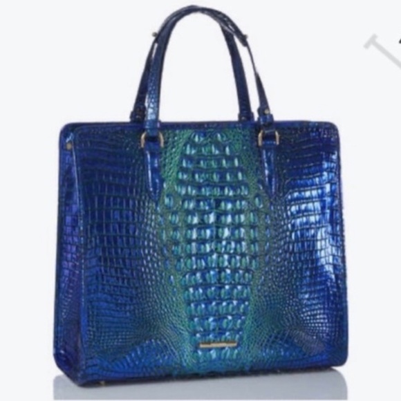 💜💙STUNNING BRAHMIN TIA ROYALTY OMBRE MELBOURNE TOTE💙💜 - Picture 1 of 13